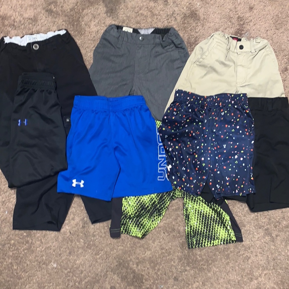 Underarmour, quicksilver, volcom,& dickies.
